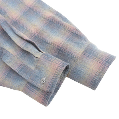 Hide&SeeK Excellent-Condition Flannel Check L/S Shirt Cotton Men's Tops Blue × Pink L HS-010426 Tops