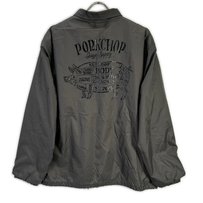 PORKCHOP ポークチョップ グレー ナイロン バックプリント ナイロン BOA COACH JKT/ボアコーチジャケット ジャケット
