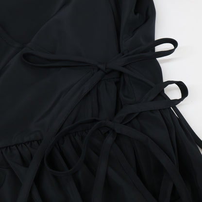 Cecilie Bahnsen セシリーバンセン EDI-0009 ブラック AMALIE DRESS ティアードラップワンピース ワンピース