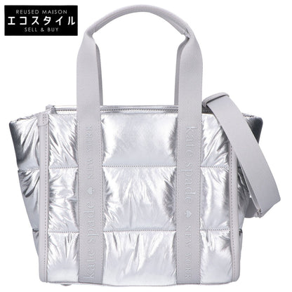 Kate spade ケイトスペード 【美品】KO056 SLV キップ パフィー スモール トートバッグ