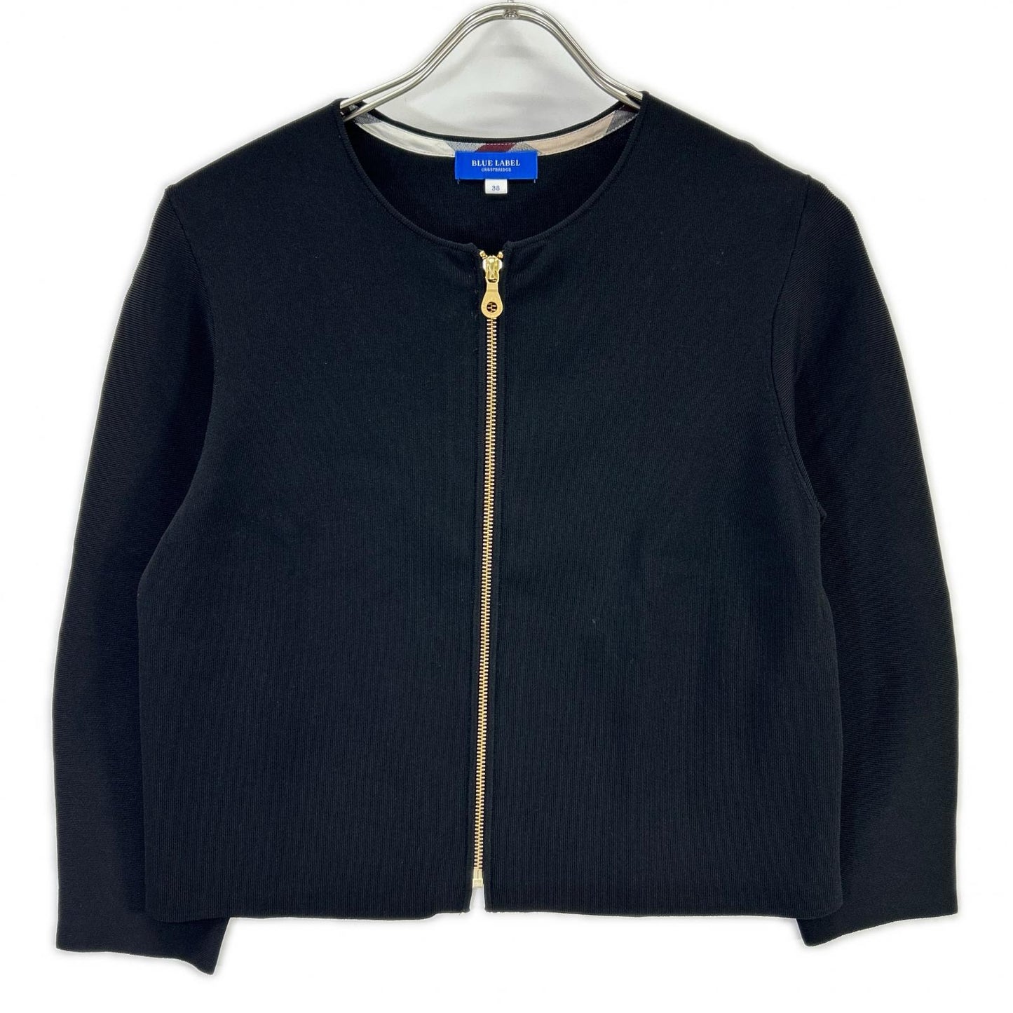 BLACK LABEL CRESTBRIDGE ブラックレーベルクレストブリッジ ブラック 7分袖ニットブルゾン ジャケット