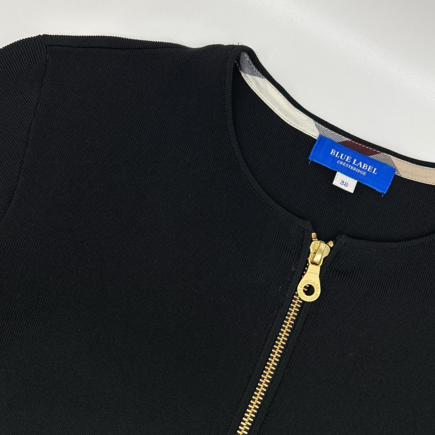 BLACK LABEL CRESTBRIDGE ブラックレーベルクレストブリッジ ブラック 7分袖ニットブルゾン ジャケット