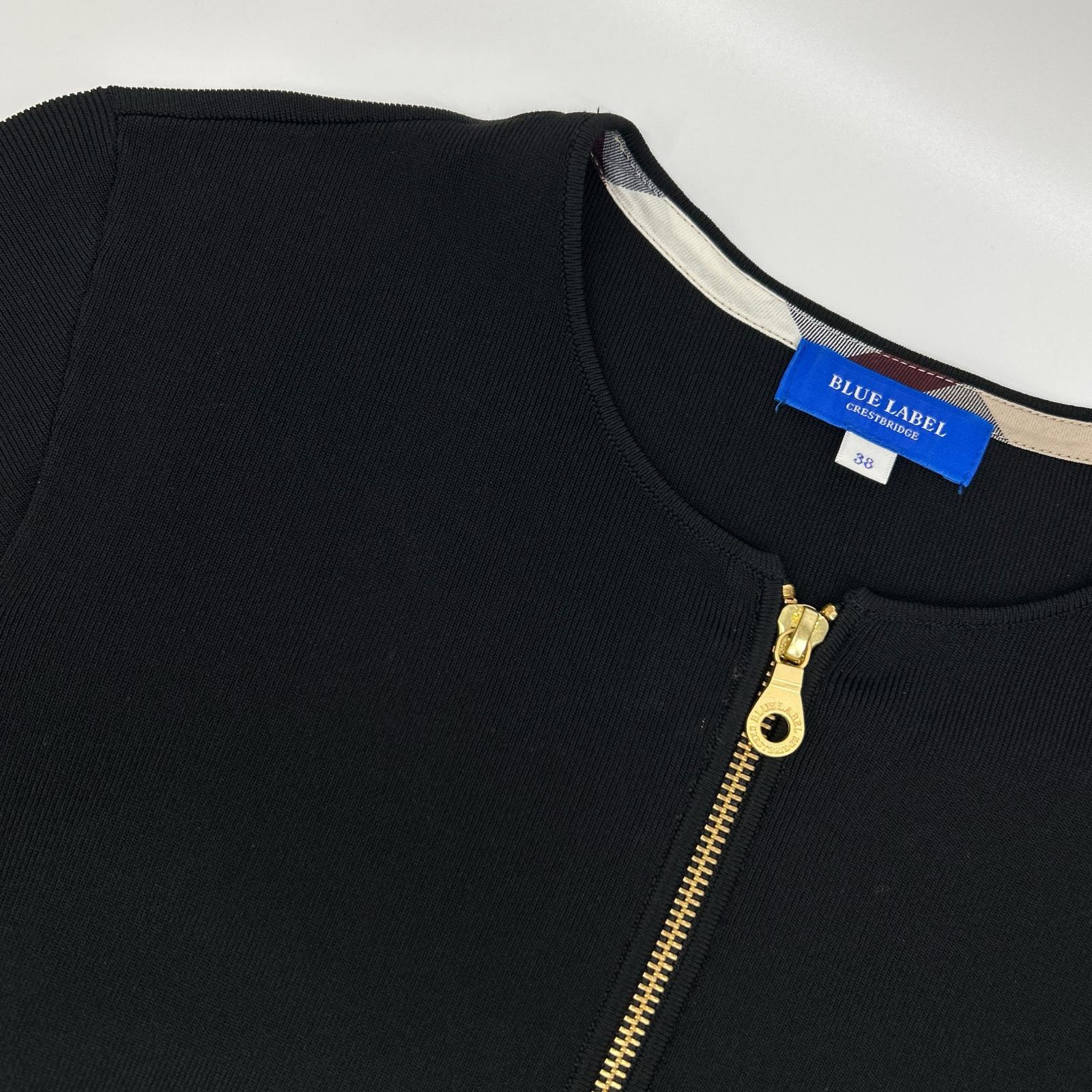 BLACK LABEL CRESTBRIDGE ブラックレーベルクレストブリッジ ブラック 7分袖ニットブルゾン ジャケット