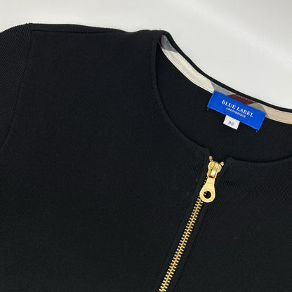 BLACK LABEL CRESTBRIDGE ブラックレーベルクレストブリッジ ブラック 7分袖ニットブルゾン ジャケット