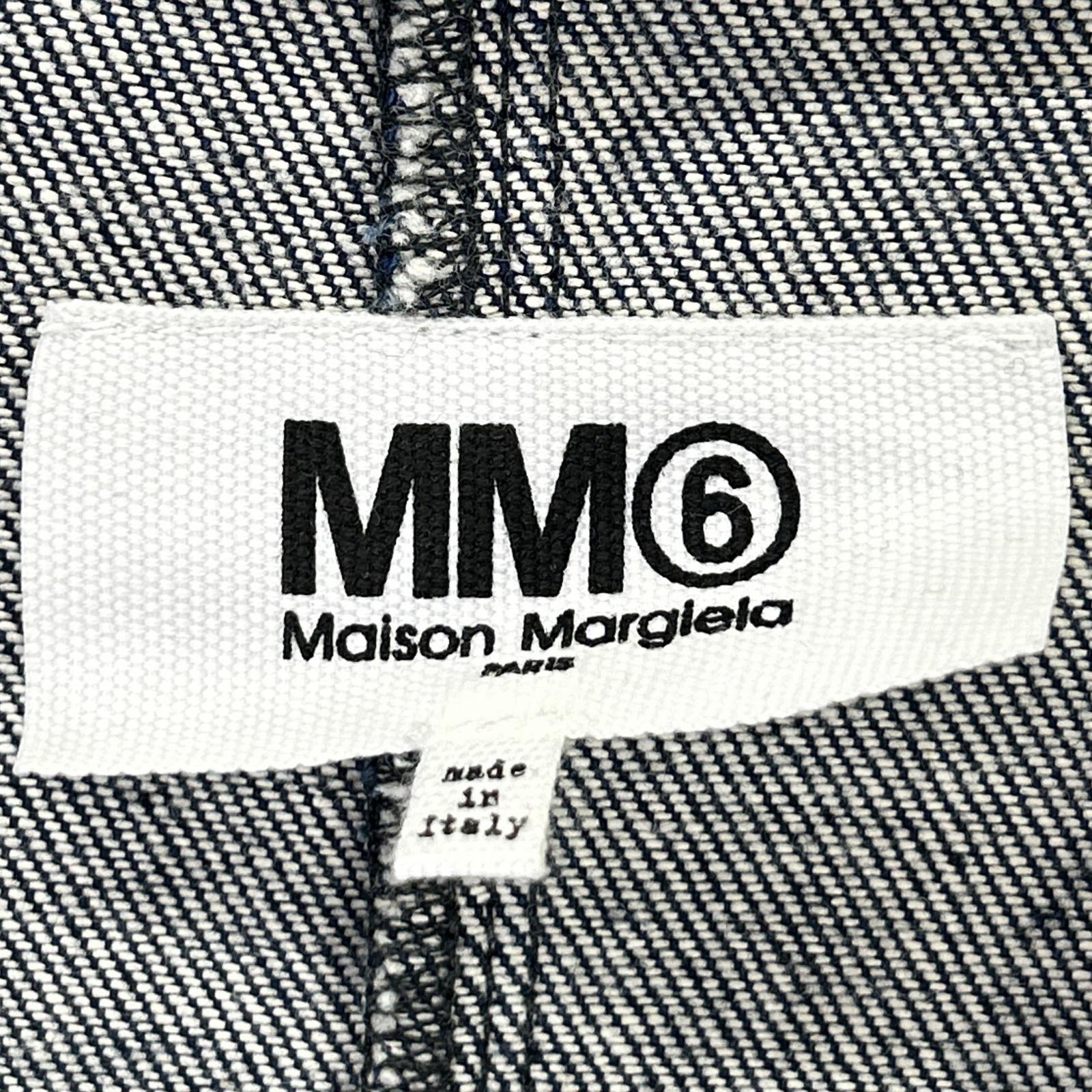 MM6 エムエムシックス 17SS S52NC0085 インディゴ コットン Vネックデニム ハーフスリーブカットソー トップス