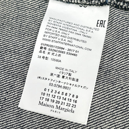 MM6 エムエムシックス 17SS S52NC0085 インディゴ コットン Vネックデニム ハーフスリーブカットソー トップス