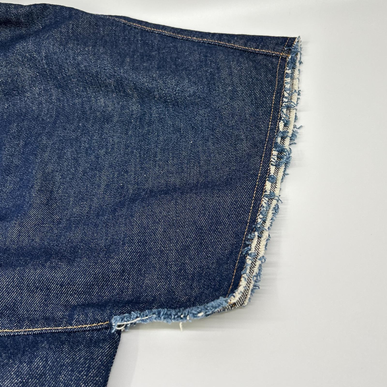 MM6 エムエムシックス 17SS S52NC0085 インディゴ コットン Vネックデニム ハーフスリーブカットソー トップス