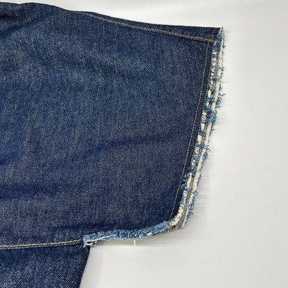 MM6 エムエムシックス 17SS S52NC0085 インディゴ コットン Vネックデニム ハーフスリーブカットソー トップス