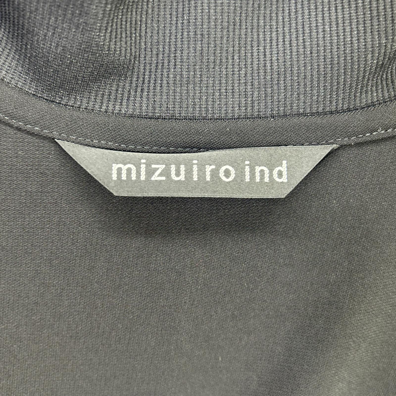 mizuiro ind ミズイロ インド ブラック ポリエステル リブカラー スナップボタンシャツジャケット ジャケット