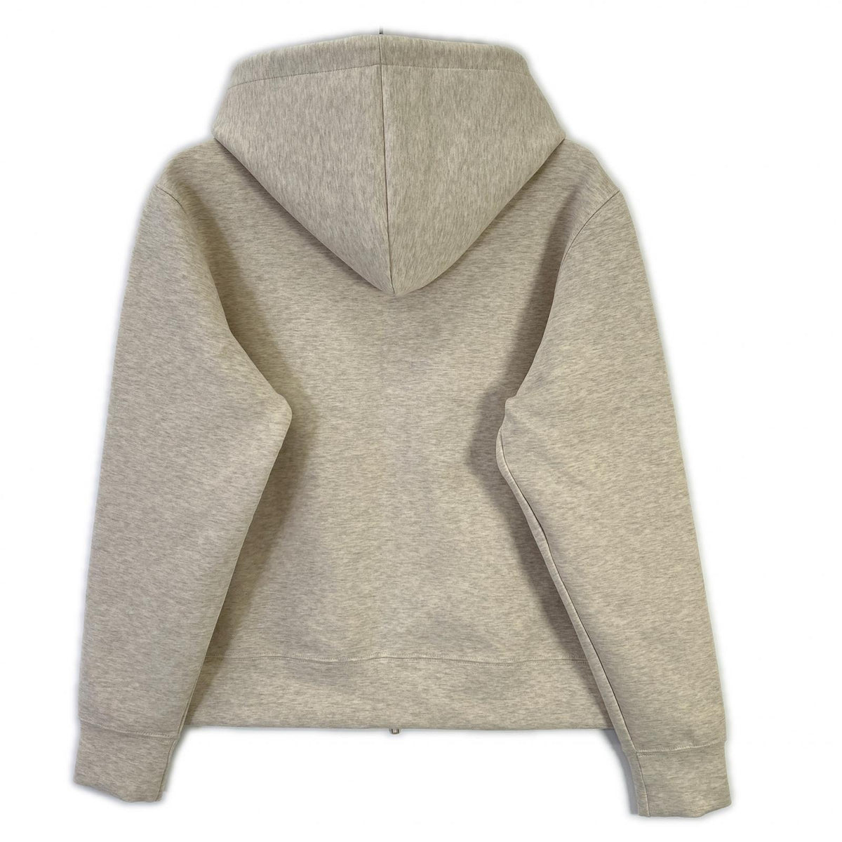 Spick & Span 26 model 26-070-200-9065 cream white cotton-blend stretch zip-up hooded sweatshirt