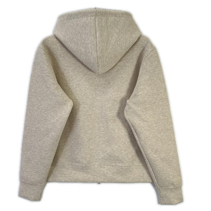Spick & Span 26 model 26-070-200-9065 cream white cotton-blend stretch zip-up hooded sweatshirt