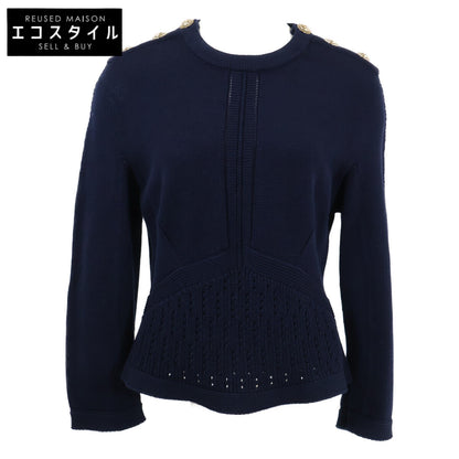 CHANEL シャネル 【美品/国内正規】P70314K10008 21C ココマークボタン ペプラム ニットセーター トップス