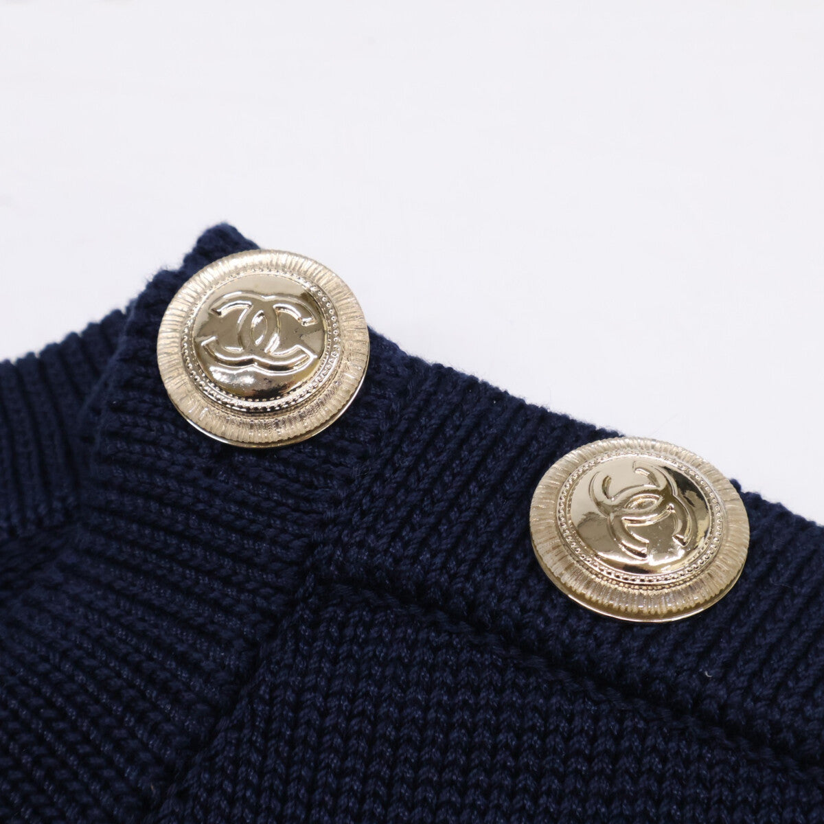 CHANEL シャネル 【美品/国内正規】P70314K10008 21C ココマークボタン ペプラム ニットセーター トップス