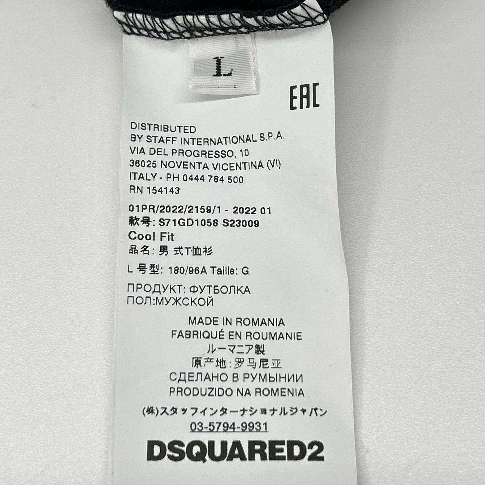 DSQUARED2 ディースクエアード S71GD1058 22年 ブラック Ceresio9 Cool T-Shirt Tシャツ トップス