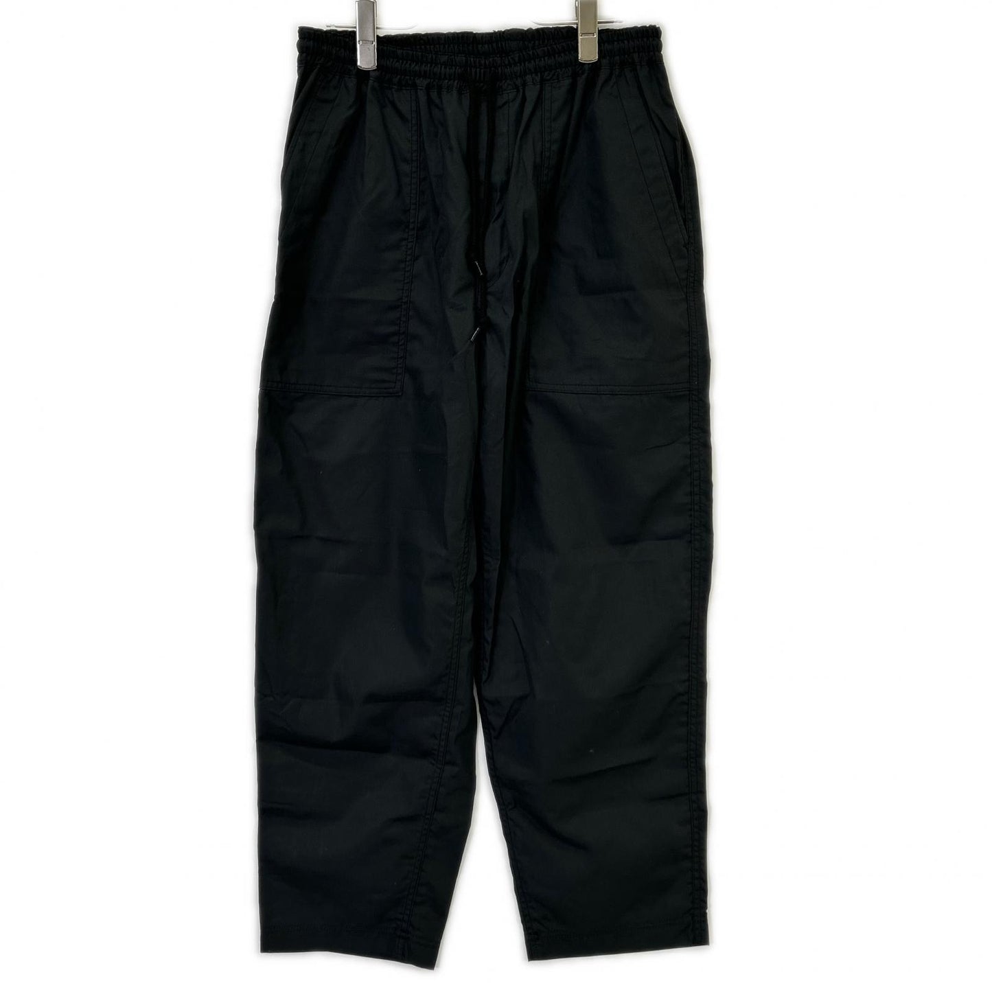 COMMEdesGARCONS HOMME コムデギャルソンオム 26SS HQ-P103 ブラック ドローストリング テーパード 綿ブロードベイカーパンツ ボトムス