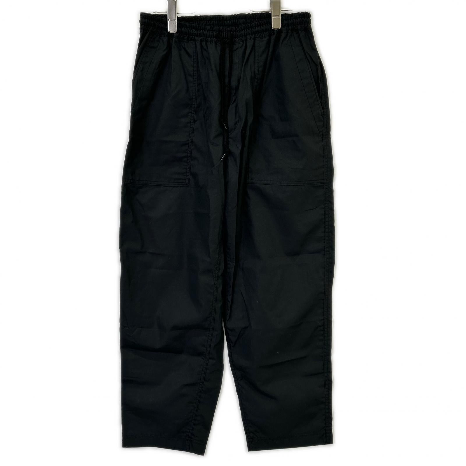 COMMEdesGARCONS HOMME コムデギャルソンオム 26SS HQ-P103 ブラック ドローストリング テーパード 綿ブロードベイカーパンツ ボトムス