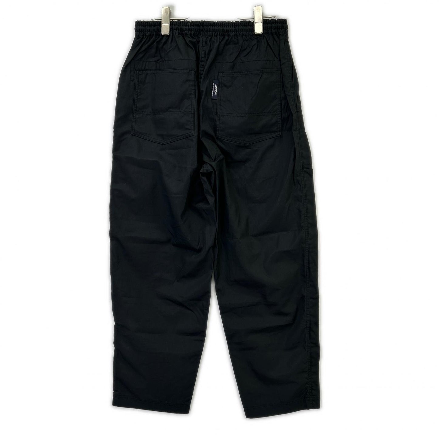 COMMEdesGARCONS HOMME コムデギャルソンオム 26SS HQ-P103 ブラック ドローストリング テーパード 綿ブロードベイカーパンツ ボトムス