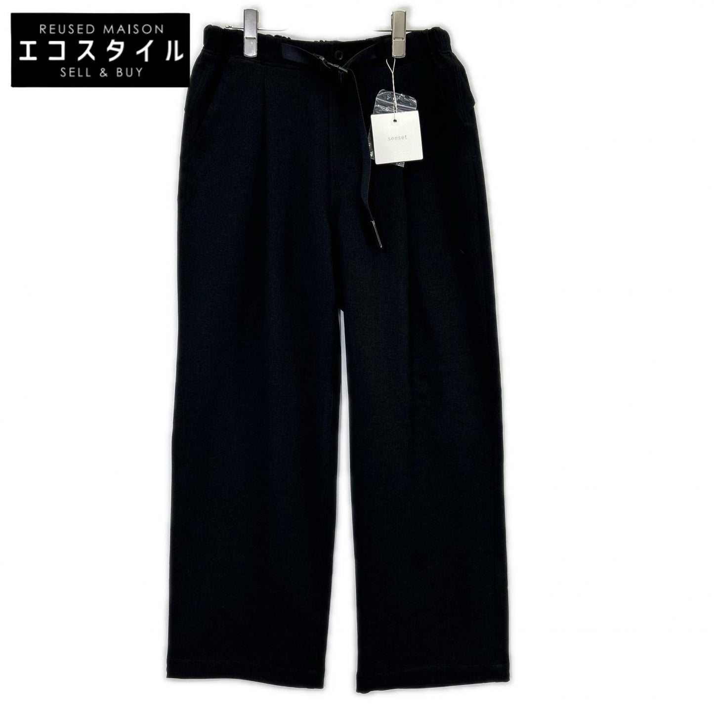 SEESET SeeSet Black Utility Wide Straight Pants Bottoms