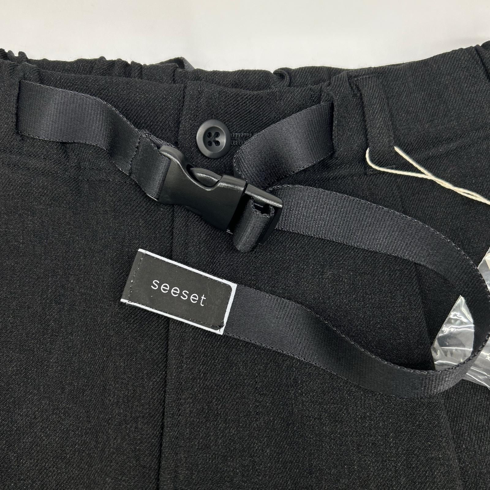 SEESET SeeSet Black Utility Wide Straight Pants Bottoms