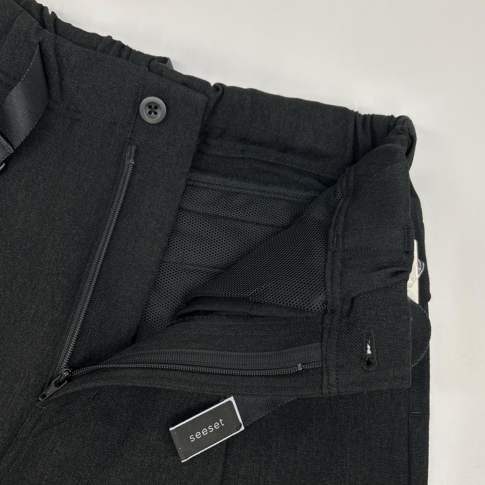 SEESET SeeSet Black Utility Wide Straight Pants Bottoms