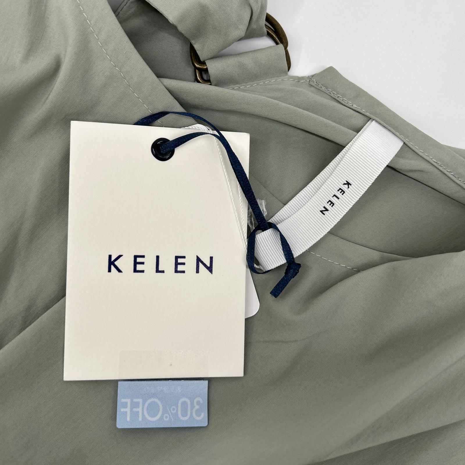 Kelen ケレン グリーン系 コットン ストレッチクロス カッティング デザイン ワンピース "NEROI" ワンピース