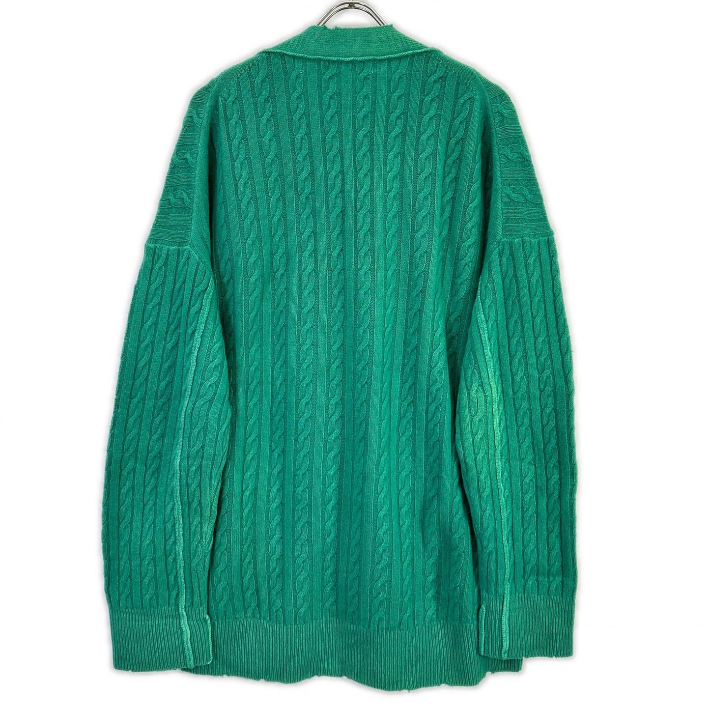CURRENTAGE カレンテージ グリーン ダメージ加工 V-neck Cardigan トップス