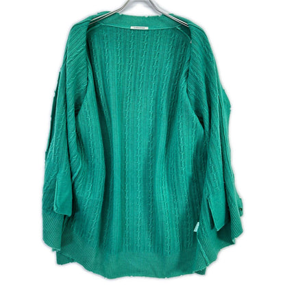 CURRENTAGE カレンテージ グリーン ダメージ加工 V-neck Cardigan トップス