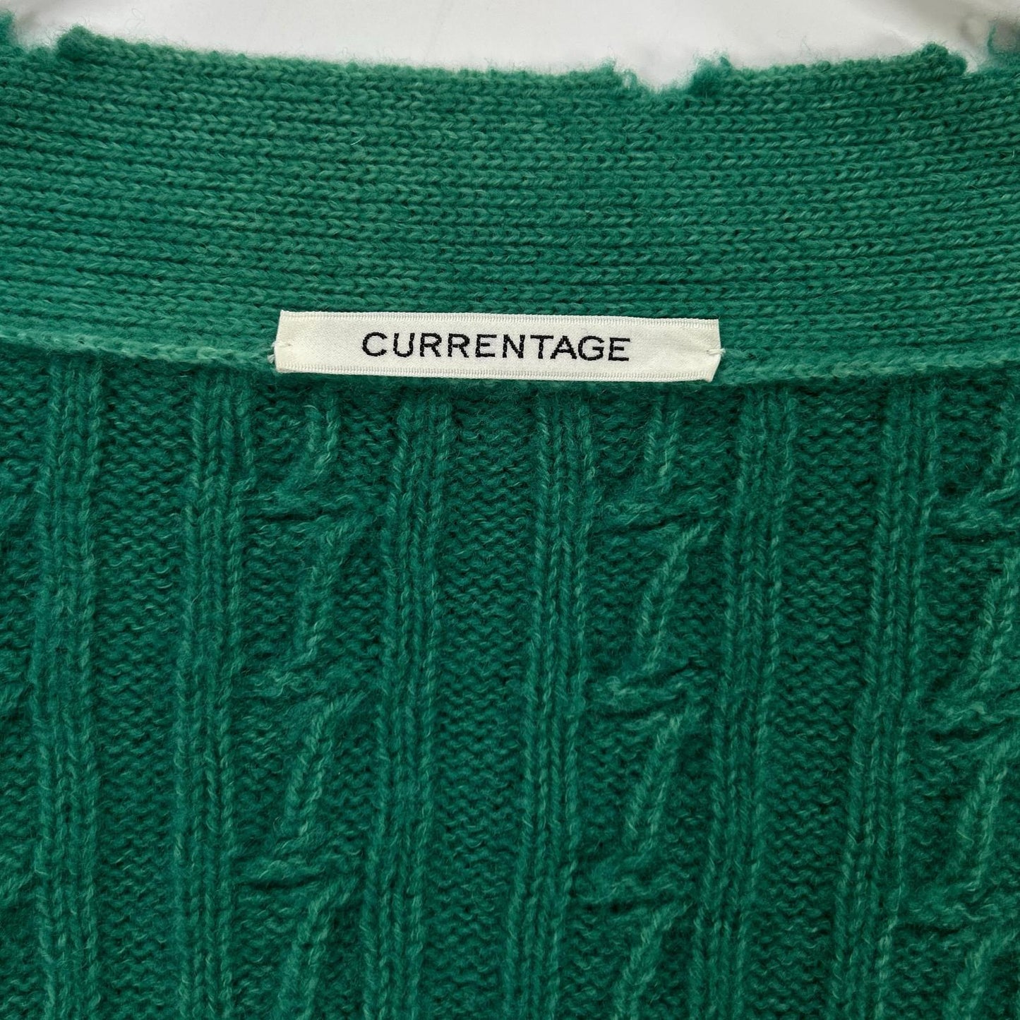 CURRENTAGE カレンテージ グリーン ダメージ加工 V-neck Cardigan トップス