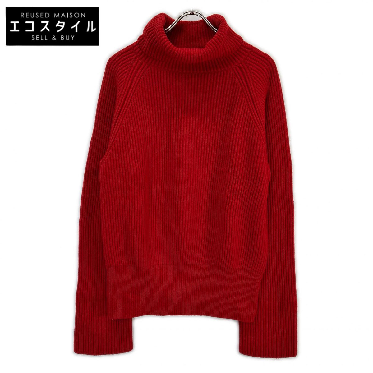 SINME Sinme 23AW Red Medium-Gauge Turtleneck Knit Top