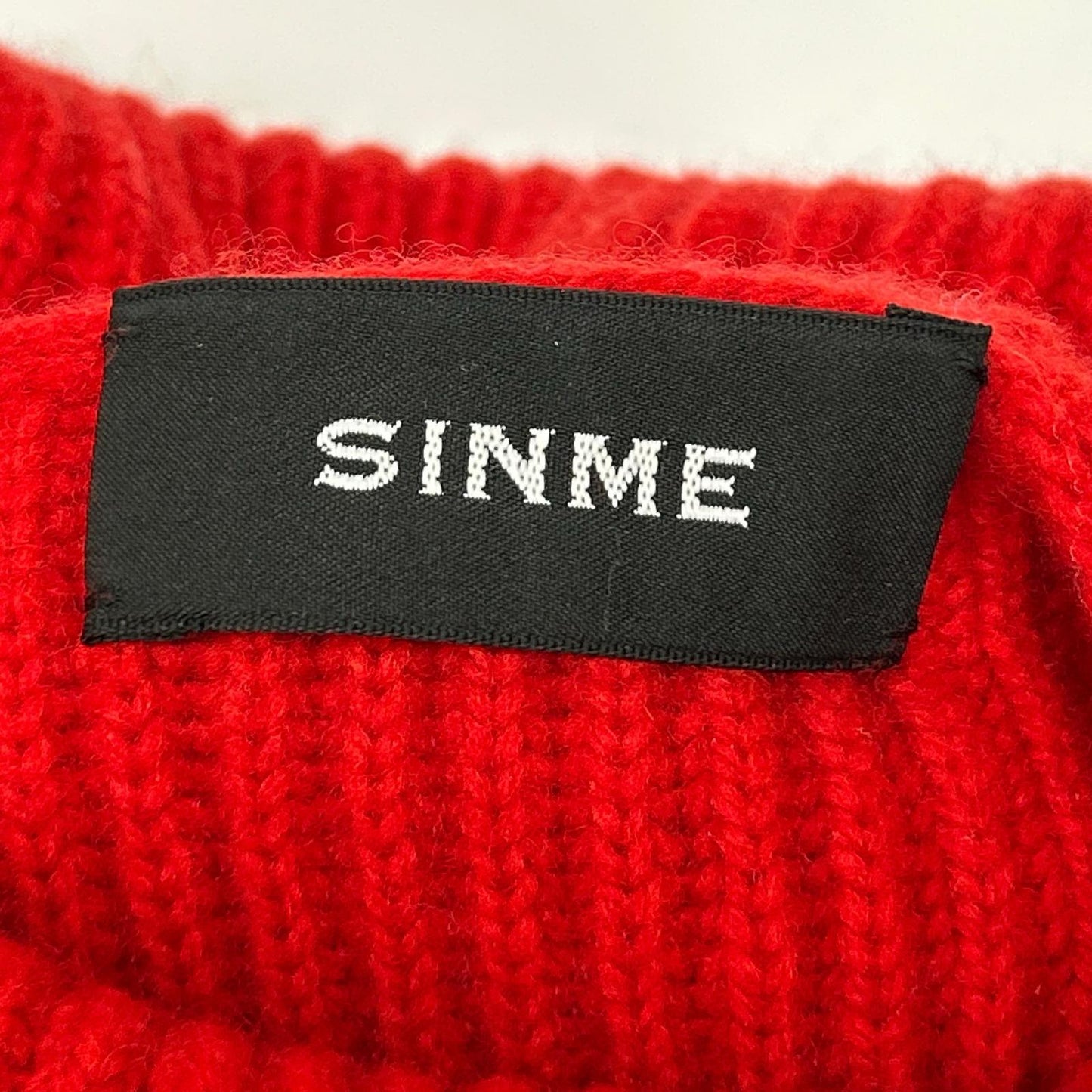 SINME シンメ 23AW レッド ミドルゲージタートルニット トップス
