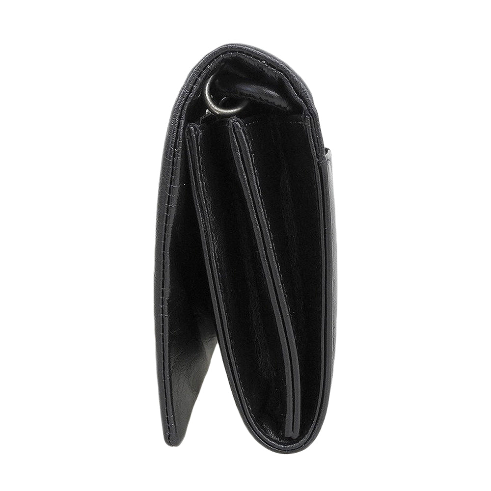 AMI PARIS アミパリス 美品 Voulez-Vous ストラップ ウォレット ロゴ ショルダー バッグ レザー レディース ブラック ULL164.AL0052 ショルダーバッグ