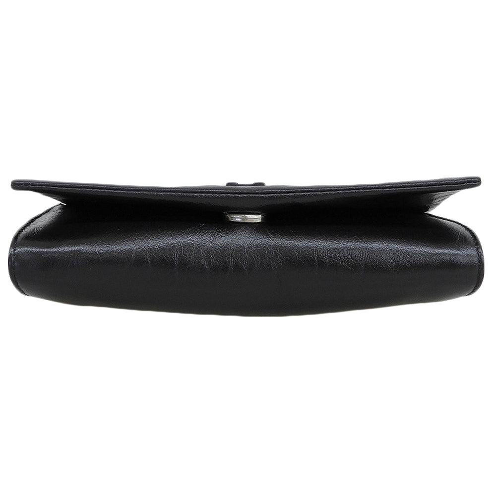 AMI PARIS アミパリス 美品 Voulez-Vous ストラップ ウォレット ロゴ ショルダー バッグ レザー レディース ブラック ULL164.AL0052 ショルダーバッグ