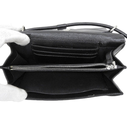 AMI PARIS アミパリス 美品 Voulez-Vous ストラップ ウォレット ロゴ ショルダー バッグ レザー レディース ブラック ULL164.AL0052 ショルダーバッグ