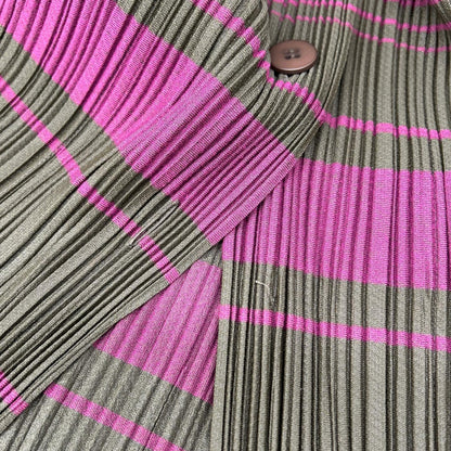 PLEATS PLEASE プリーツプリーズ PP93-JA672 ブラウン×ピンク ロングプリーツカーディガン ワンピース