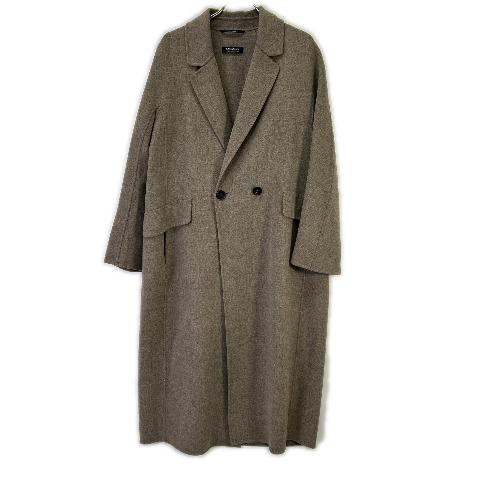 S MaxMara エスマックスマーラ 【CUCITO AMANO】90160899607 グレー ピュアヴァージンウール100 ダブルフェイスロングコート コート
