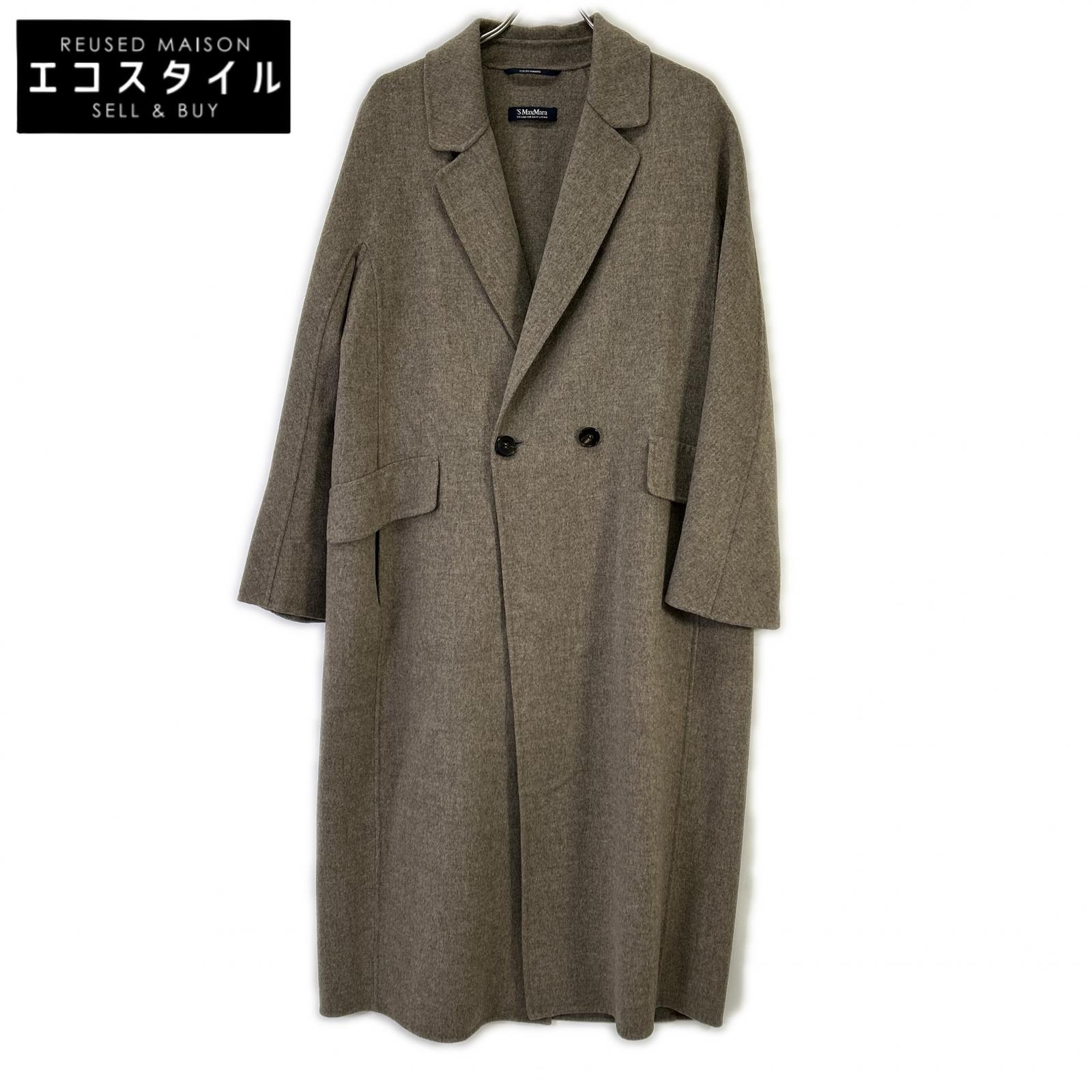 S MaxMara エスマックスマーラ 【CUCITO AMANO】90160899607 グレー ピュアヴァージンウール100 ダブルフェイスロングコート コート