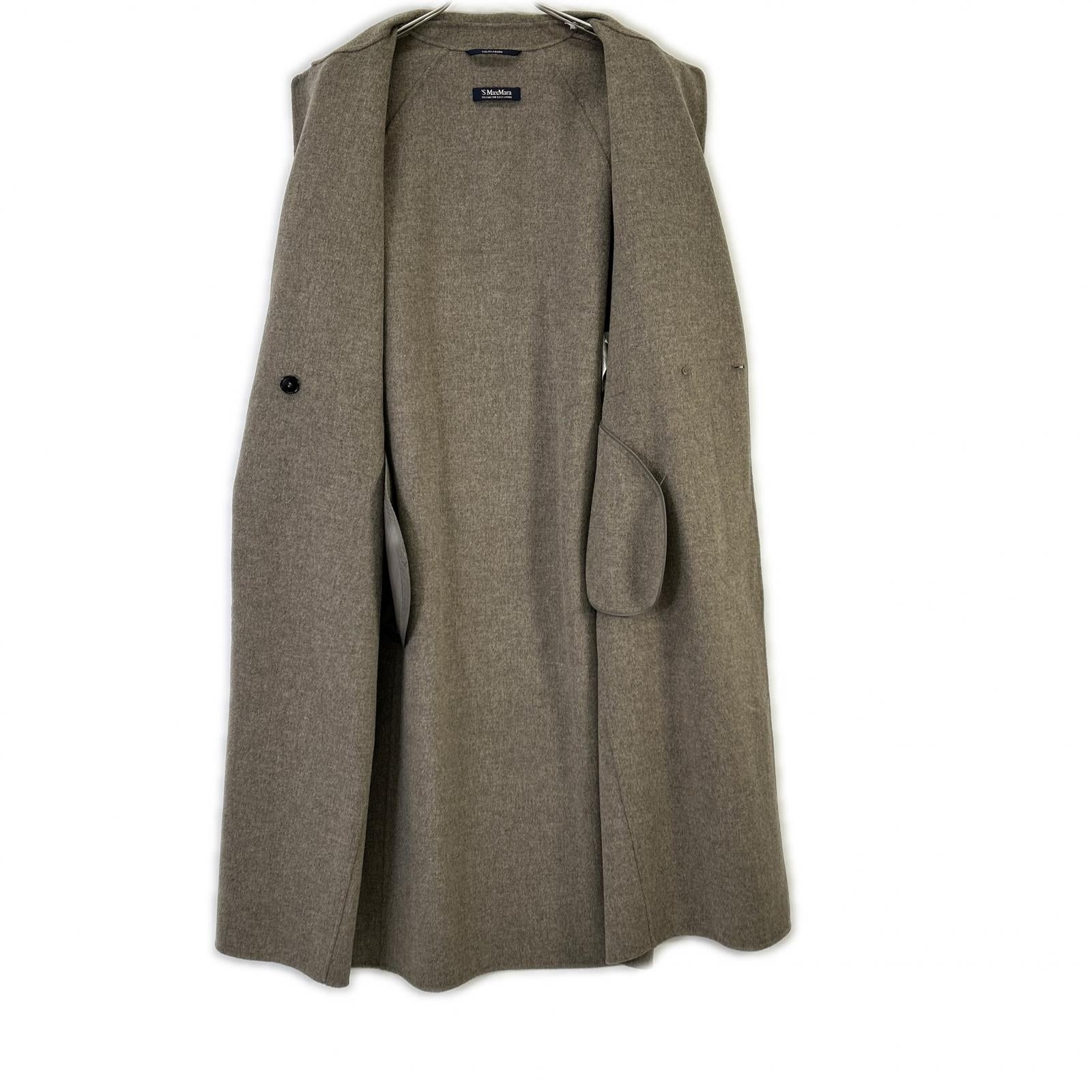 S MaxMara エスマックスマーラ 【CUCITO AMANO】90160899607 グレー ピュアヴァージンウール100 ダブルフェイスロングコート コート