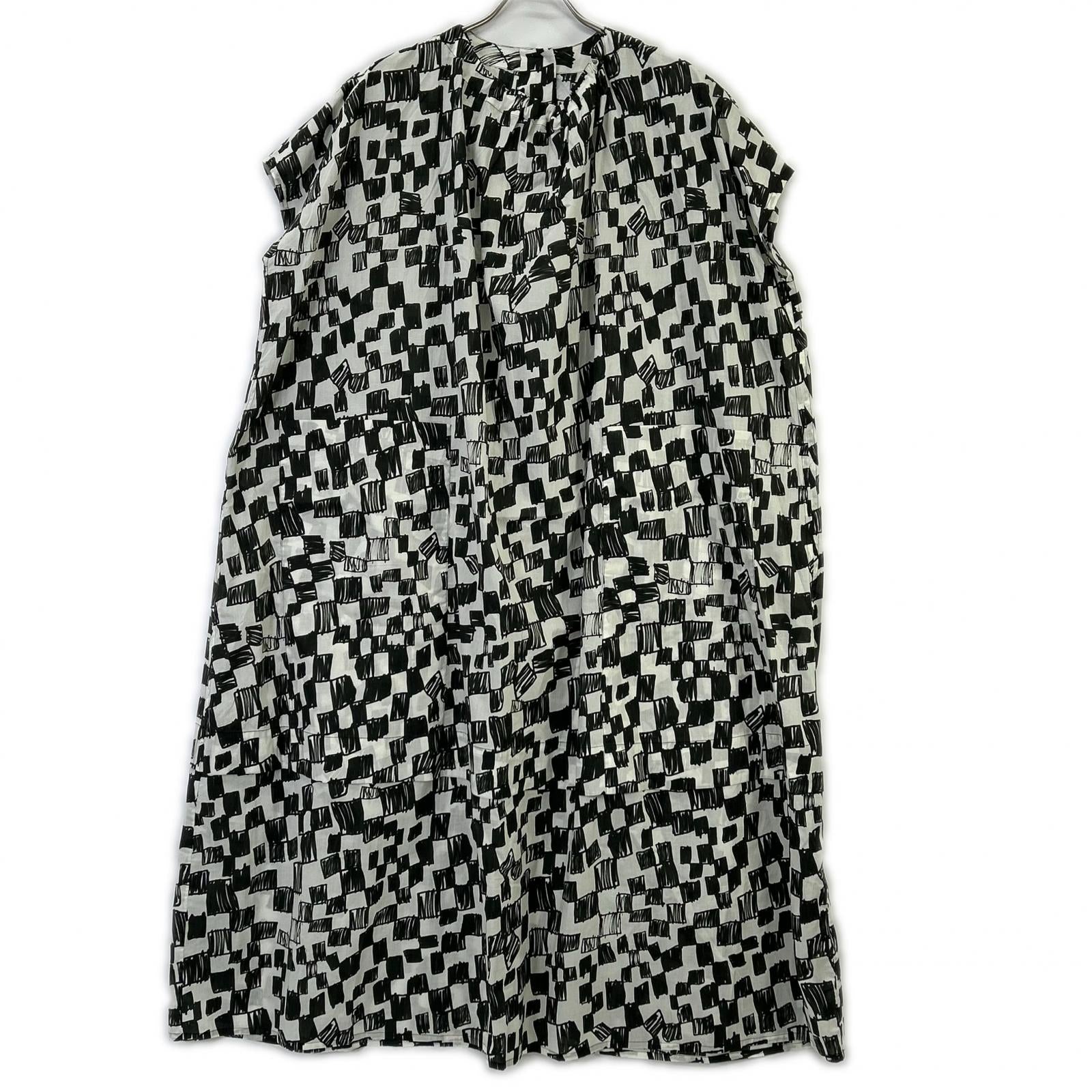 toogood トゥーグッド 26年製 ブラック×ホワイト THE POET DRESS CHEQUERBOARD LAWN - FLINT FELT TIP チェックワンピース ワンピース