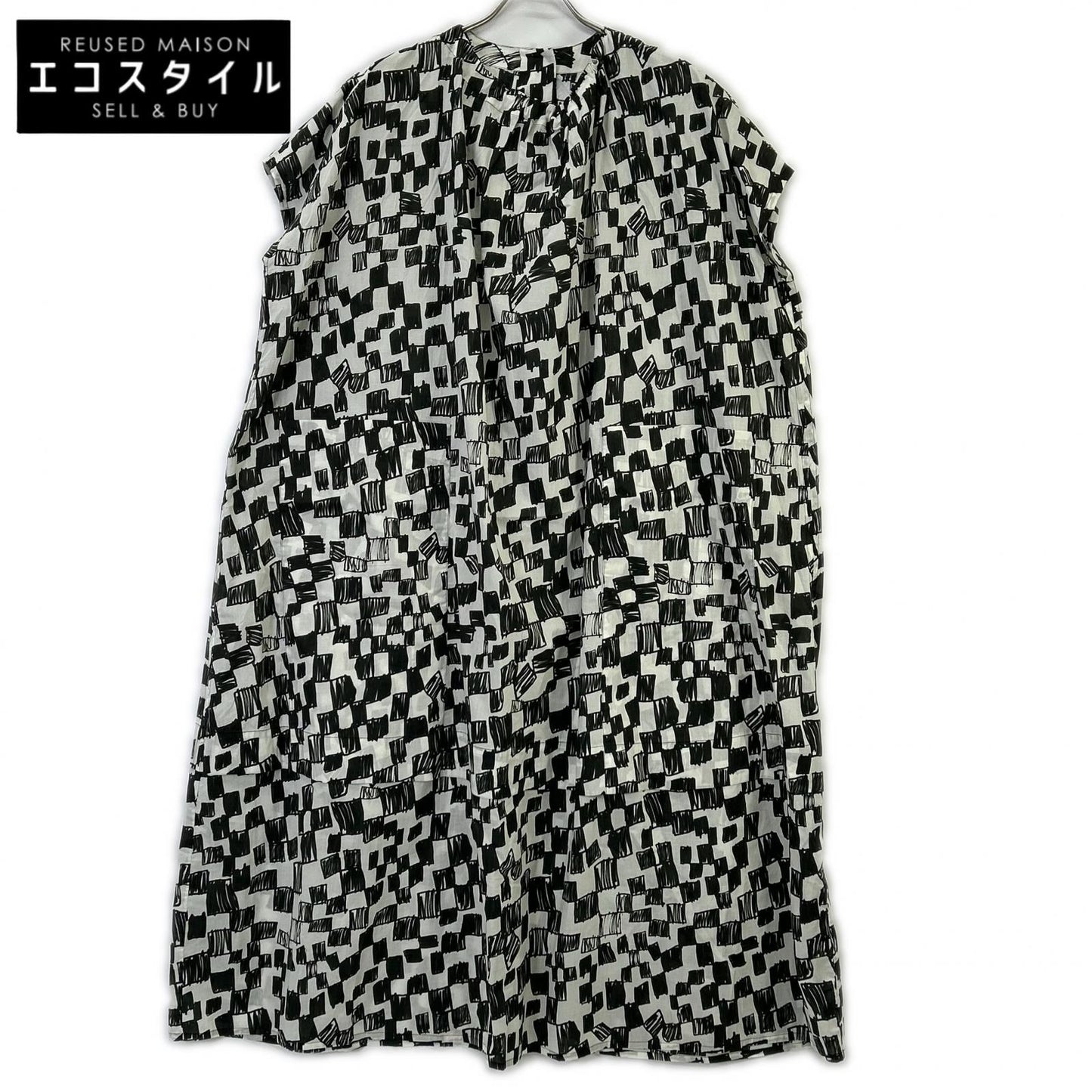 toogood トゥーグッド 26年製 ブラック×ホワイト THE POET DRESS CHEQUERBOARD LAWN - FLINT FELT TIP チェックワンピース ワンピース