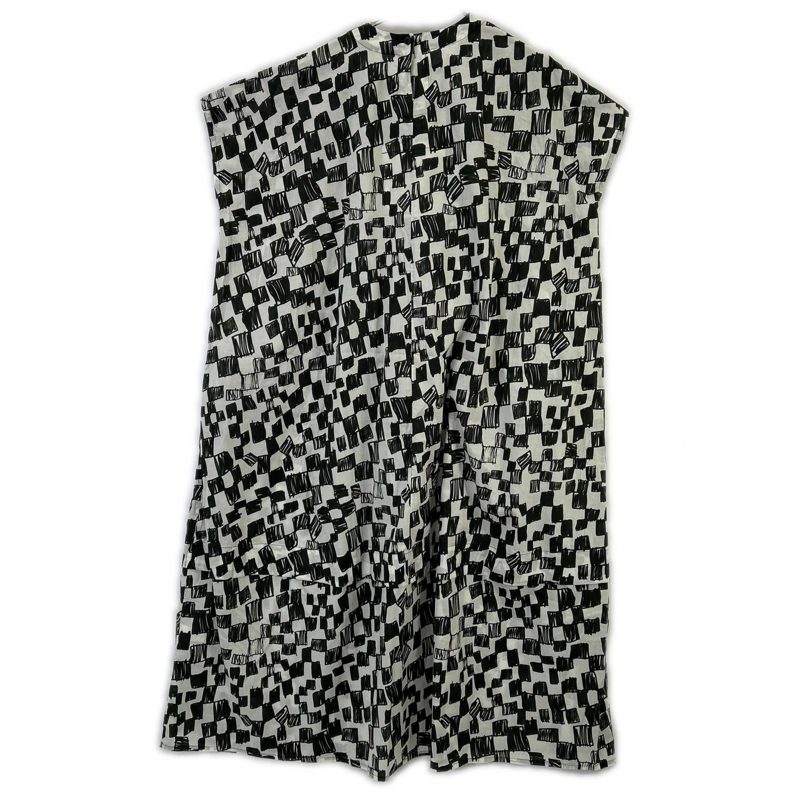 toogood トゥーグッド 26年製 ブラック×ホワイト THE POET DRESS CHEQUERBOARD LAWN - FLINT FELT TIP チェックワンピース ワンピース