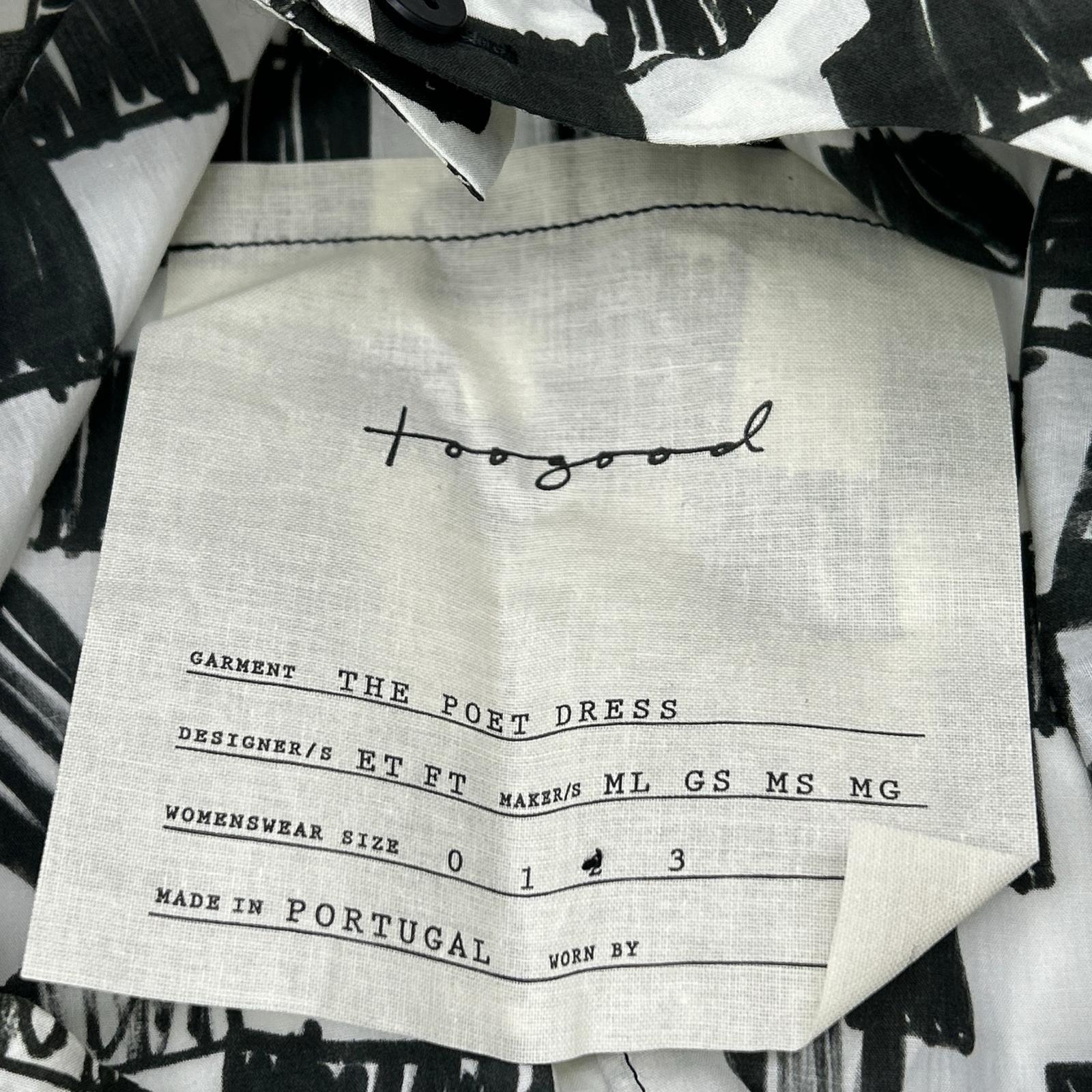 toogood トゥーグッド 26年製 ブラック×ホワイト THE POET DRESS CHEQUERBOARD LAWN - FLINT FELT TIP チェックワンピース ワンピース
