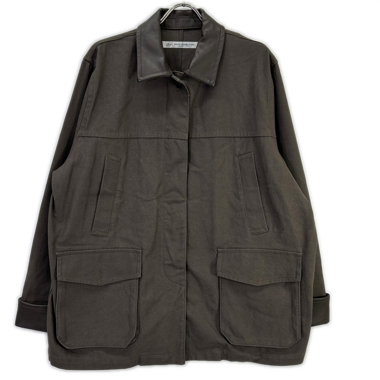 journal standard luxe ジャーナルスタンダード ラックス 25AW ブラウン レザーカラー ツイル カバーオール ジャケット