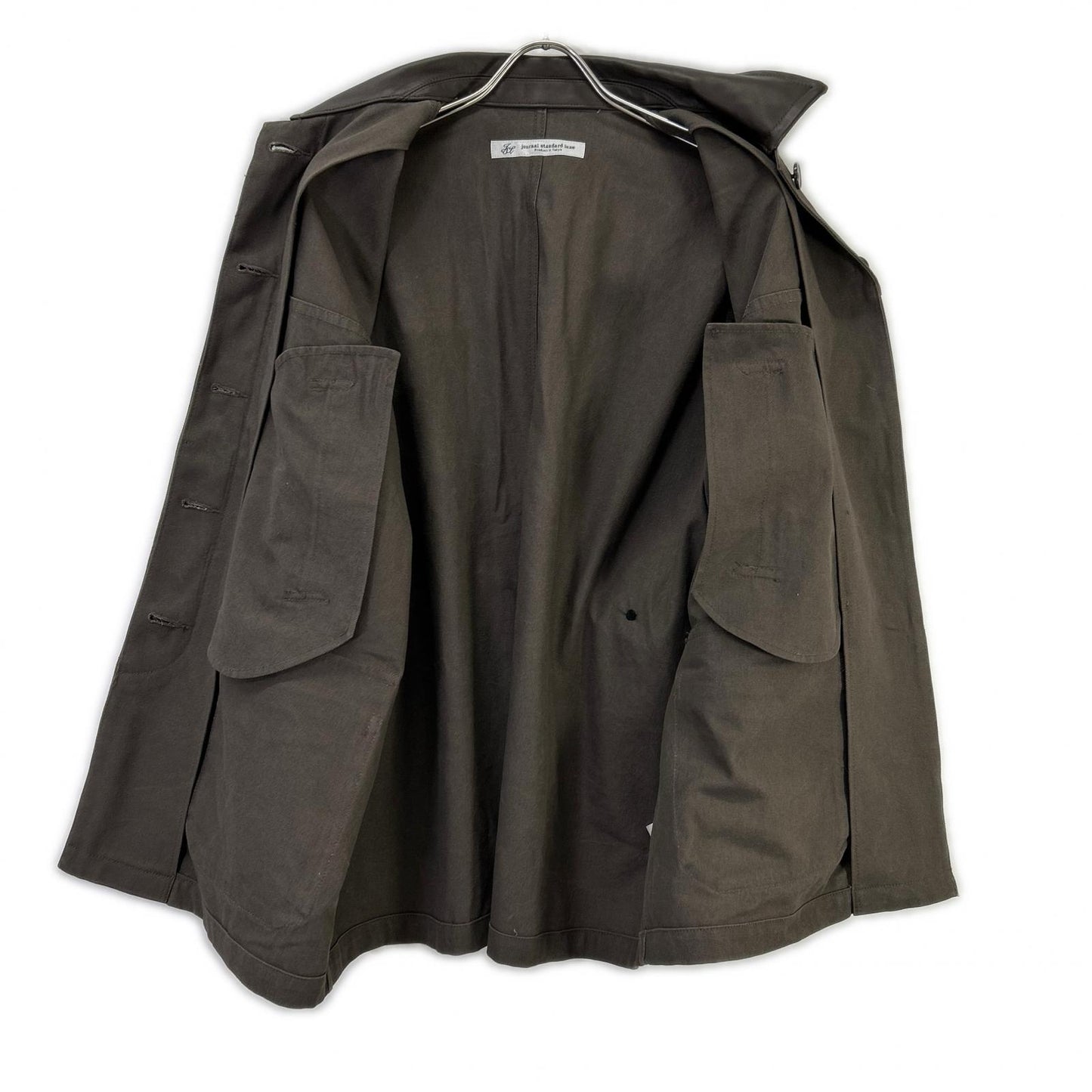journal standard luxe ジャーナルスタンダード ラックス 25AW ブラウン レザーカラー ツイル カバーオール ジャケット