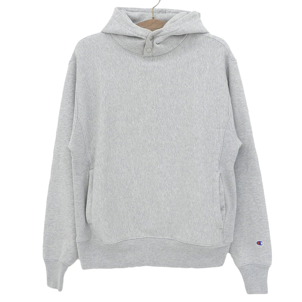 Champion チャンピオン 青タグ復刻 リバースウィーブ スナップボタン フーディー プルオーバー トップス メンズ グレー M トップス
