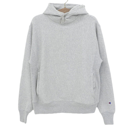 Champion チャンピオン 青タグ復刻 リバースウィーブ スナップボタン フーディー プルオーバー トップス メンズ グレー M トップス