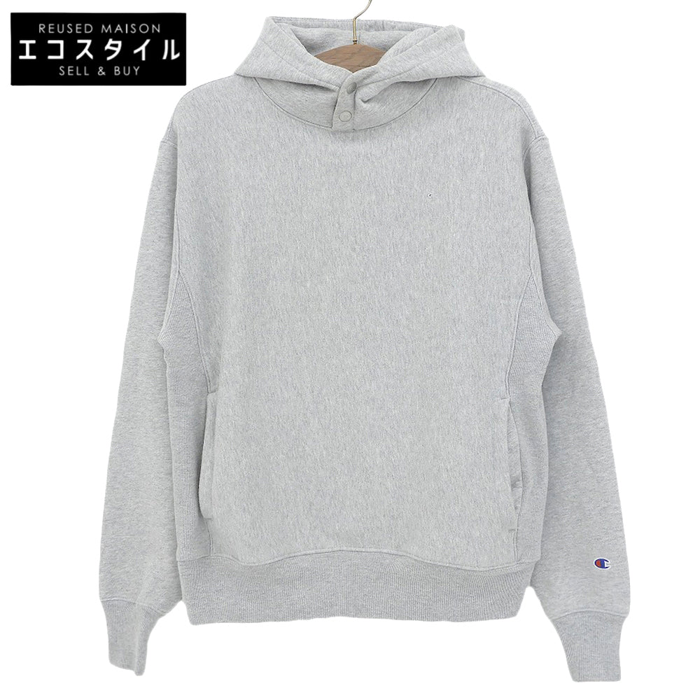 Champion チャンピオン 青タグ復刻 リバースウィーブ スナップボタン フーディー プルオーバー トップス メンズ グレー M トップス
