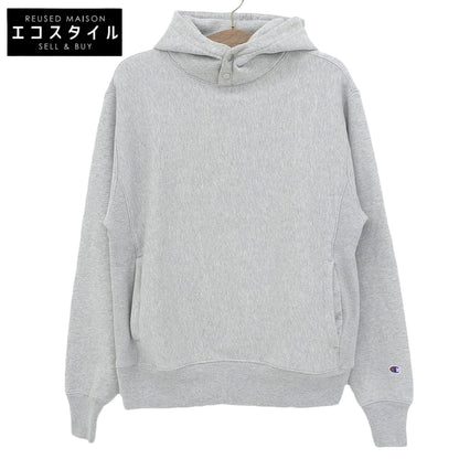 Champion チャンピオン 青タグ復刻 リバースウィーブ スナップボタン フーディー プルオーバー トップス メンズ グレー M トップス