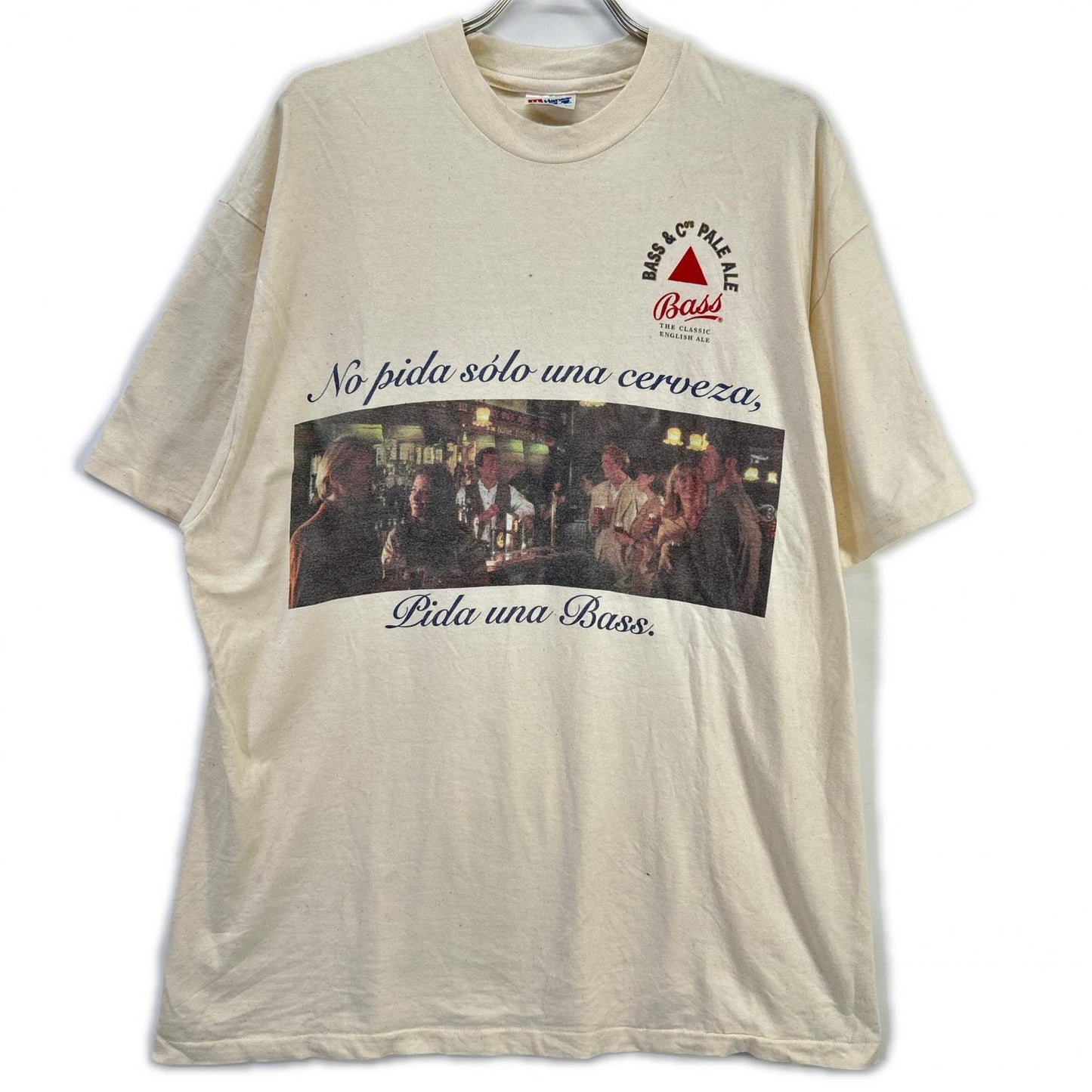 Hanes ヘインズ 90's USA製 アイボリー The Bass Brewery 企業ロゴ プリント Tシャツ コート