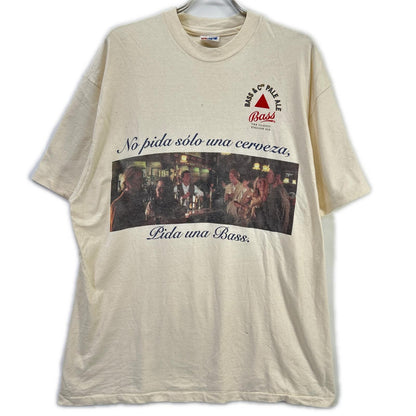 Hanes ヘインズ 90's USA製 アイボリー The Bass Brewery 企業ロゴ プリント Tシャツ コート
