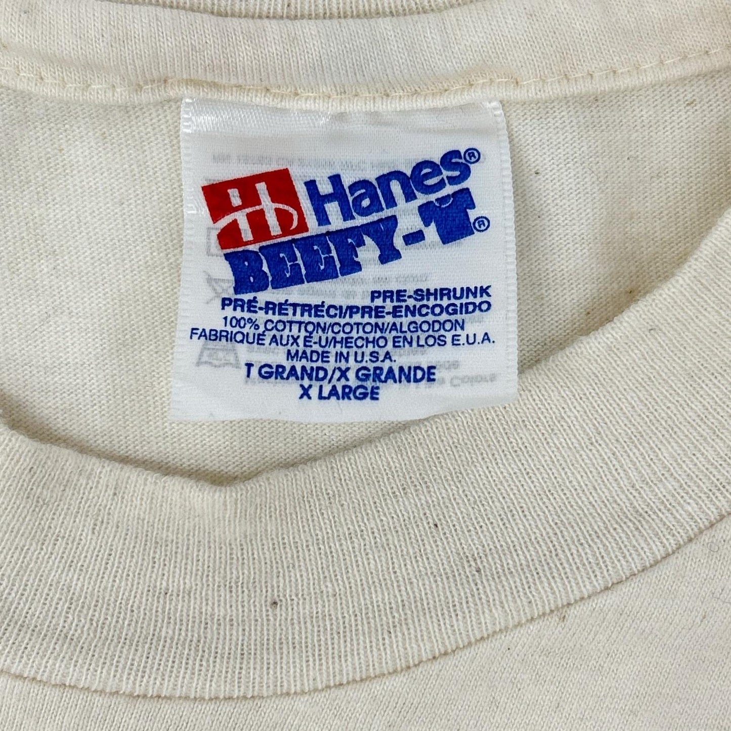 Hanes ヘインズ 90's USA製 アイボリー The Bass Brewery 企業ロゴ プリント Tシャツ コート